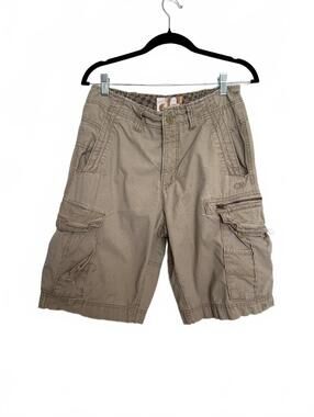 OP Men's Cargo Shorts Beige Relaxed Fit Cotton Blend Size 30